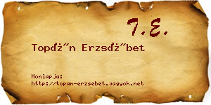 Topán Erzsébet névjegykártya